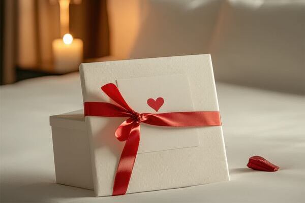 une carte emball&eacute;e pos&eacute;e sur une table